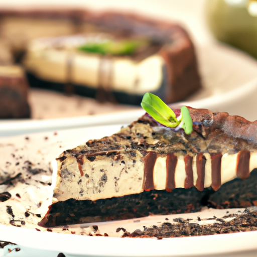 Mint Chocolate Chip Quinoa Cheesecake with Fudge Brownie Topping