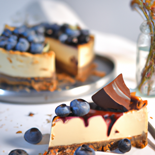 Creamy Blueberry Cheesecake with Chocolate Ganache