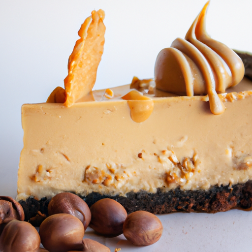 Peanut Butter Cup Cheesecake with Macadamia Nut Topping