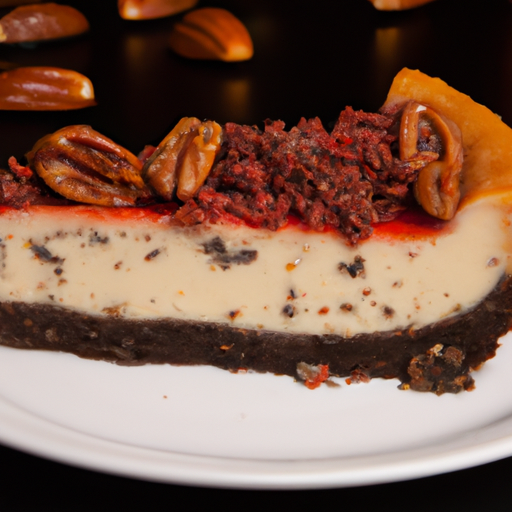 Oreo Strawberry Cheesecake with Candied Pecans Topping