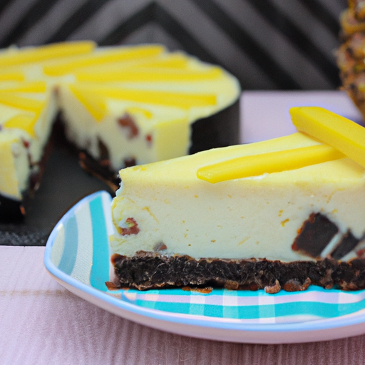 Oreo-Vanilla Cheesecake with Rum & Pineapple Topping