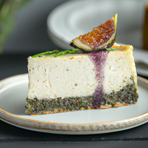 Rosemary Coconut Chia Cheesecake with Fig Olive Tapenade