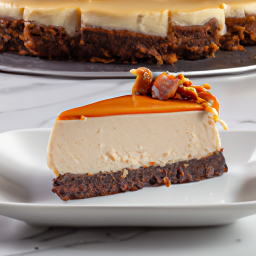 Carrot Cake Cheesecake with Whiskey Chocolate Filling and Peanut Butter Cup Topping