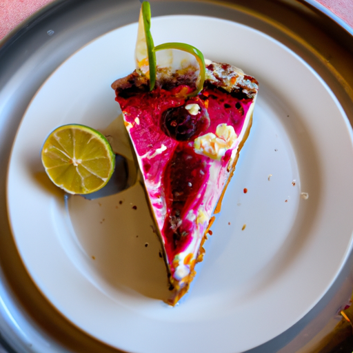 Ginger Snap Hibiscus Cheesecake with Lime & Ginger Topping