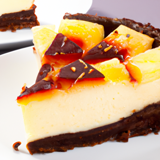 Cayenne Pepper & Dark Chocolate Cheesecake with Rum & Pineapple Topping