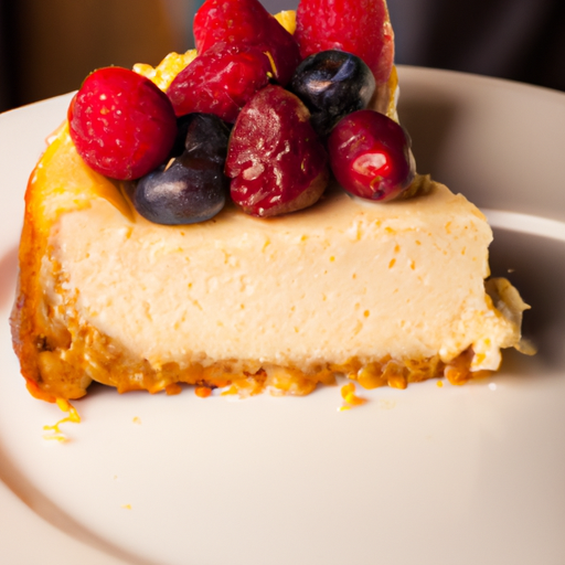 Olive Oil & Sea Salt Cheesecake with Berries & Cream Topping