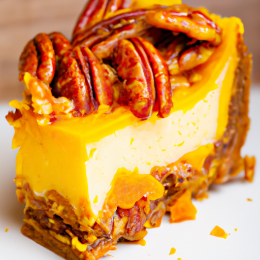 Mango Cinnamon Roll Cheesecake with Candied Pecans