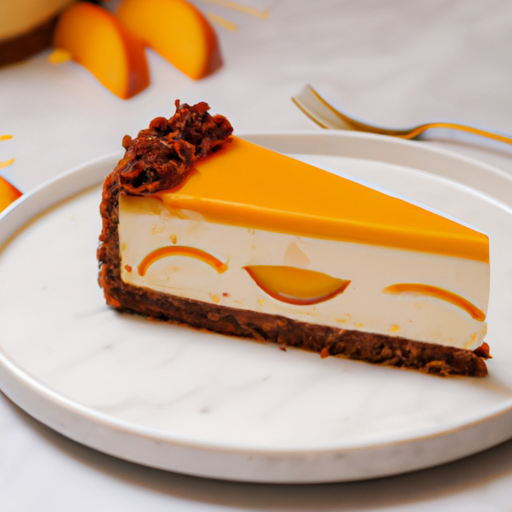 Salted Caramel Peach and Mango Cheesecake