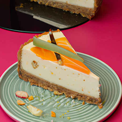 Carrot Cake Cheesecake with Cardamom-Pear Filling and Rum-Pineapple Topping