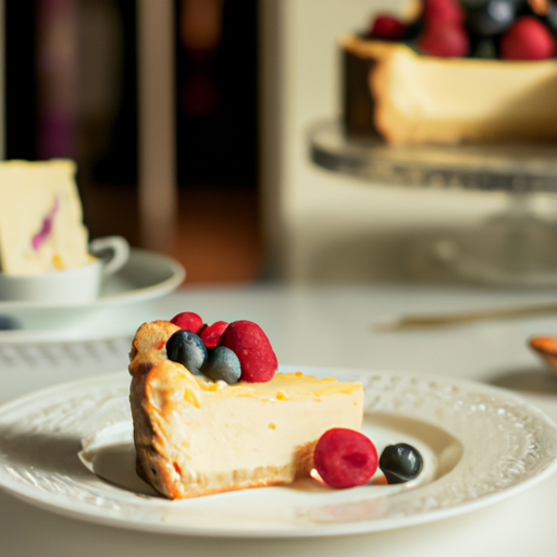 Creamy Honeyed Almond Cheesecake with Berries