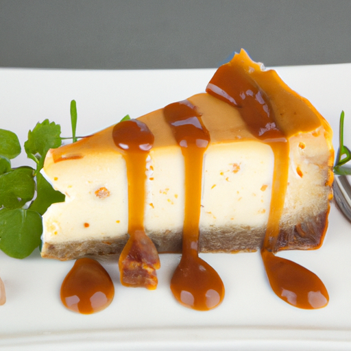 Sage & Brown Butter Cheesecake with Caramel Sauce