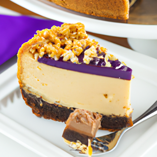 Creamy Blueberry Peanut Butter Cup Cheesecake