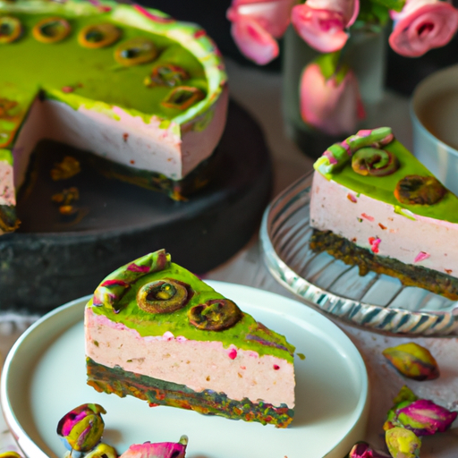 Pistachio Rose Cheesecake