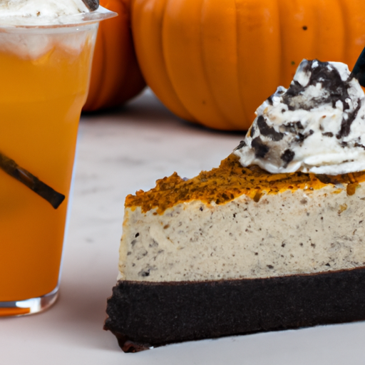 Oreo-Pumpkin Spice Cheesecake with Vanilla Bean Frappuccino Topping