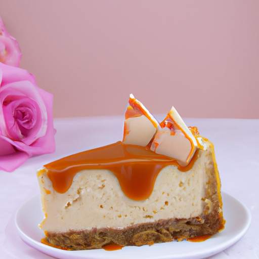 Rose Cheesecake with Caramel Macchiato Topping