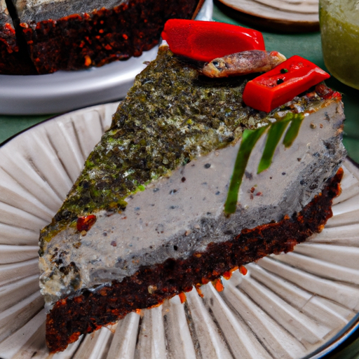 Mint Chocolate Chip Cheesecake with Chia Seeds and Roasted Red Pepper & Feta Topping