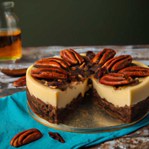 Whisky Chocolate Cheesecake with Candied Pecans