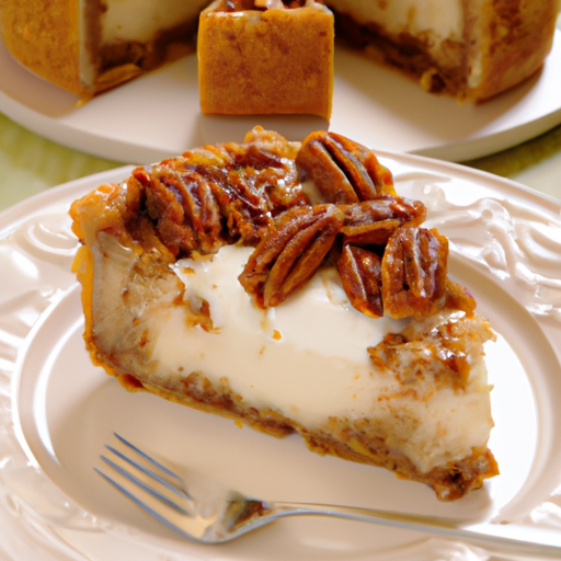 Cinnamon Roll Cheesecake with Candied Pecans