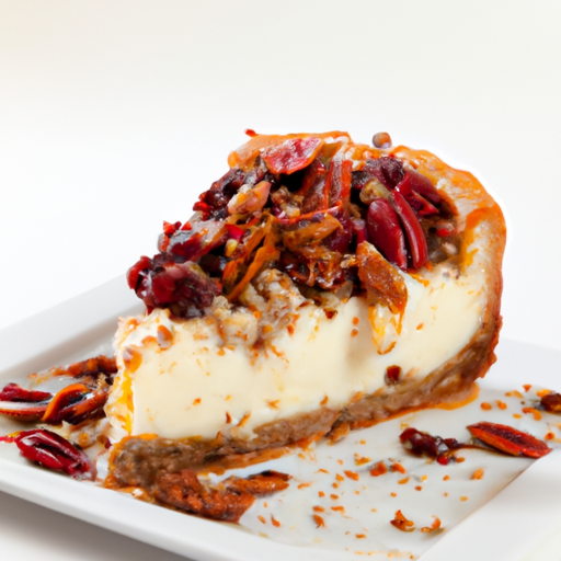 Cinnamon Roll Cheesecake with Pecan Filling and Berries & Cream Topping