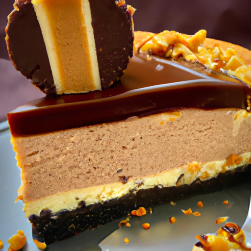 Chocolate Hazelnut Cheesecake with Vanilla Wafer Base and Chocolate Ganache Topping