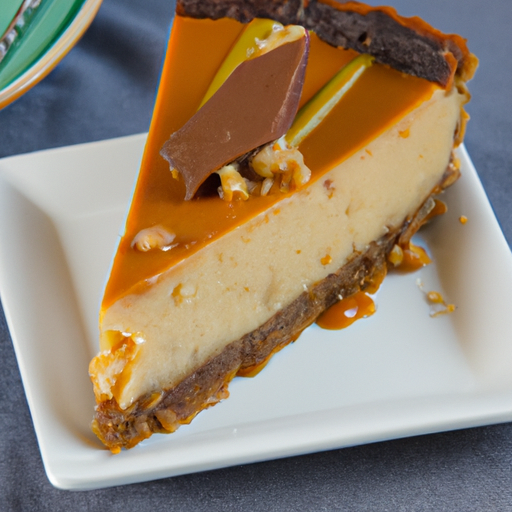 Bourbon Caramel Peanut Butter Cheesecake with Brown Butter & Sage Crust