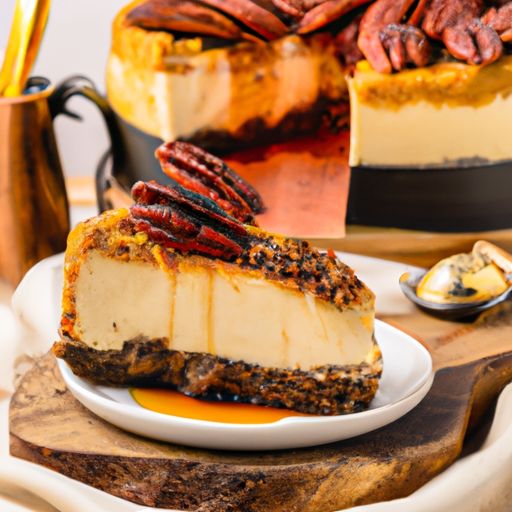 Oreo Bourbon Cheesecake with Candied Pecans