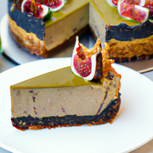 Matcha Peanut Butter Fig Cheesecake with Sesame Crust