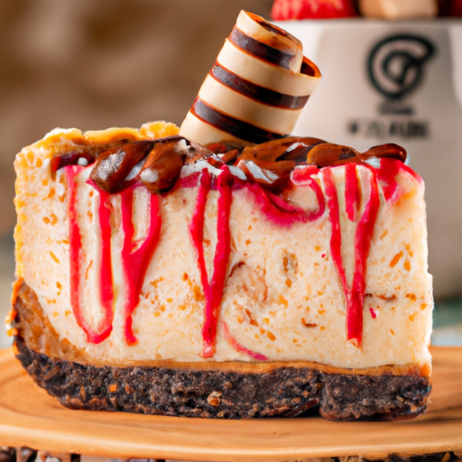 Cinnamon Roll Cheesecake with Strawberry Filling and Chocolate Ganache Topping