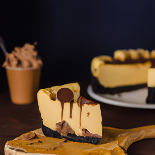 Whiskey & Chocolate Cheesecake with Peanut Butter Cup Topping