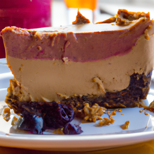 Celestial Berry Wine Cheesecake with Peanut Butter Cup Topping