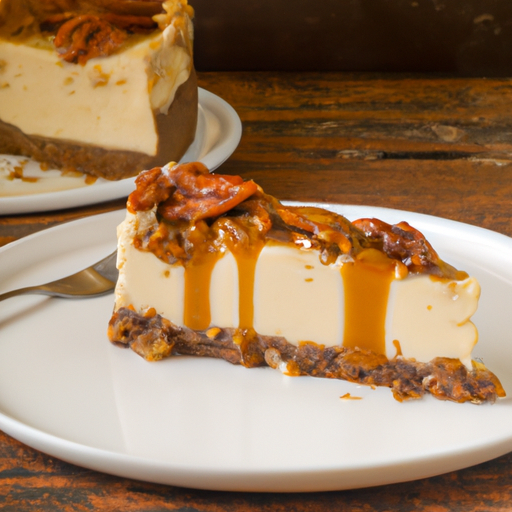 Maple Pecan Bourbon Cheesecake with Caramel Filling & Toffee Crunch Topping