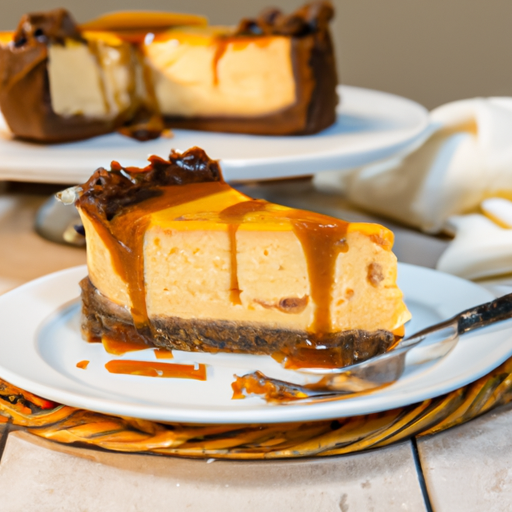 Bourbon & Caramel Cheesecake with Espresso & Chocolate Topping