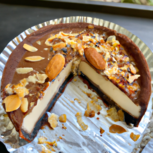 Cayenne & Dark Chocolate Cheesecake with Toasted Almonds Topping