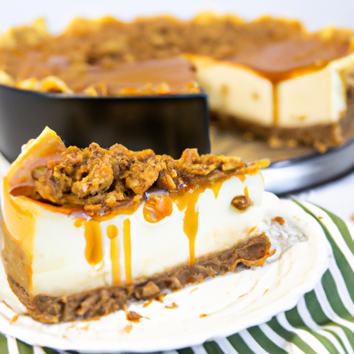 Cinnamon Roll Cheesecake with Granola & Maple Filling and Salted Caramel Topping