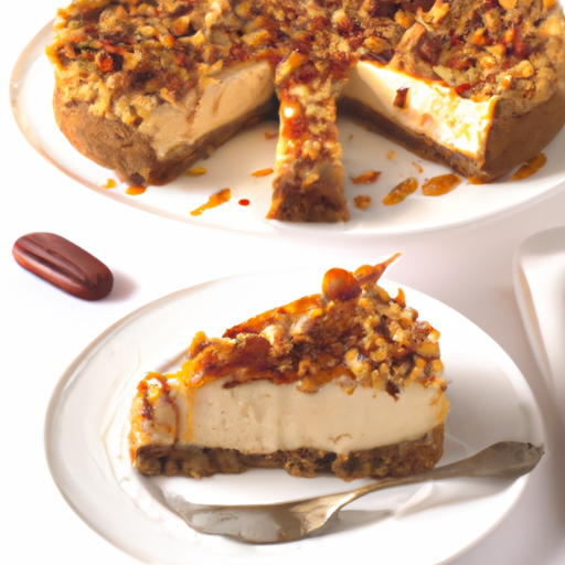 Maple Almond Cheesecake with Toffee Crunch Topping Recipe