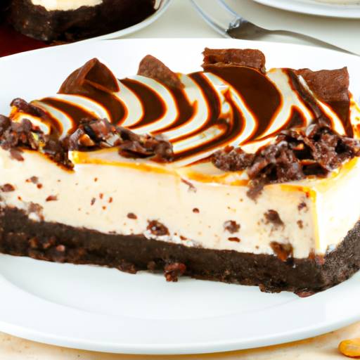 Chocolate Hazelnut Cheesecake with Black & White Cookie Crust and Fudge Brownie Topping