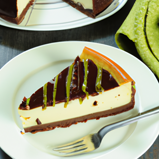 Smoked Gouda & Chive Cheesecake with Whiskey & Chocolate Filling and Chocolate Ganache Topping