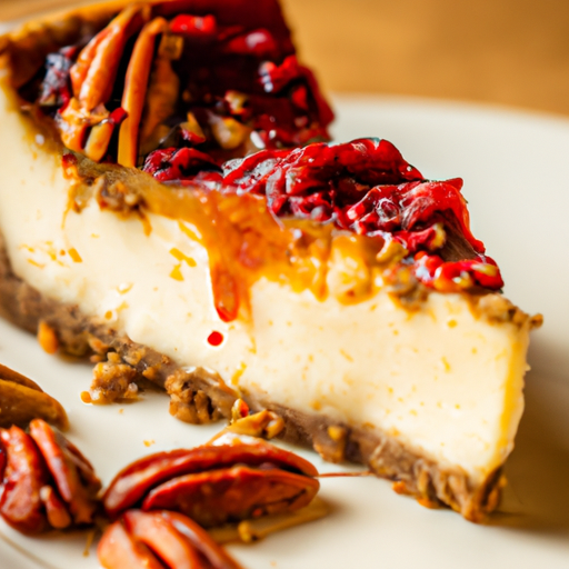 Bourbon Caramel Berry Cheesecake with Maple Pecan Crust