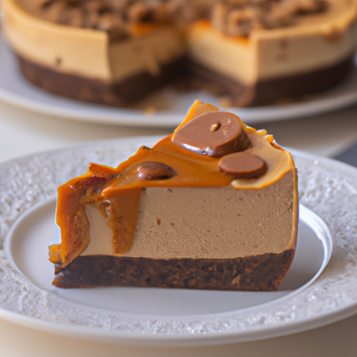 Bourbon Caramel Peanut Butter Cup Cheesecake