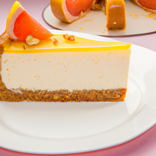 Carrot Cake Cheesecake with Greek Yogurt & Honey Filling and Grapefruit & Honey Topping