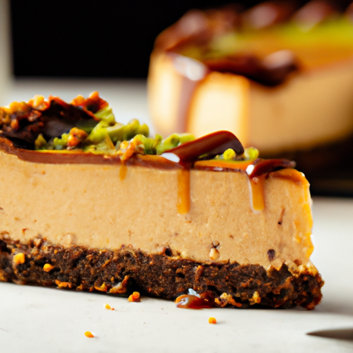 Salted Caramel and Chocolate Cheesecake with Pistachio Crumble Base