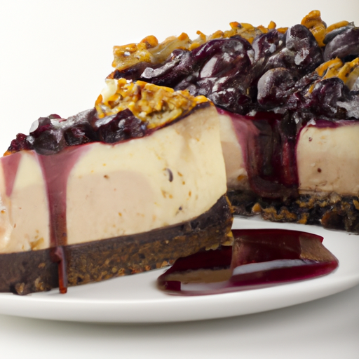 Acai Berry Cheesecake with Espresso & Chocolate Topping