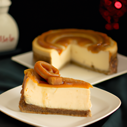 Cinnamon Roll Cheesecake with Cinnamon & Apple Filling and Salted Caramel Topping