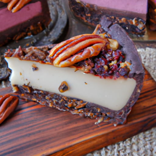 Whiskey Chocolate Acai Cheesecake with Candied Pecans