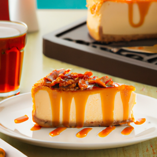 Maple Bourbon Caramel Cheesecake with Caramel Macchiato Topping