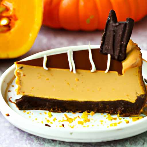 Pumpkin Spice Cheesecake with Chocolate Ganache Topping