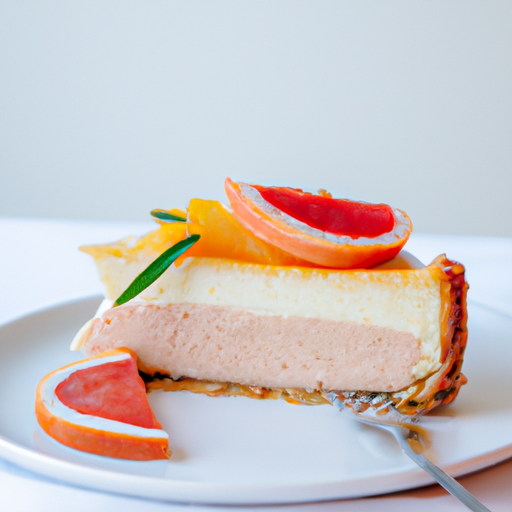 Brown Butter & Sage Cheesecake with Olive Oil & Lemon Filling, and Blood Orange & Grapefruit Topping