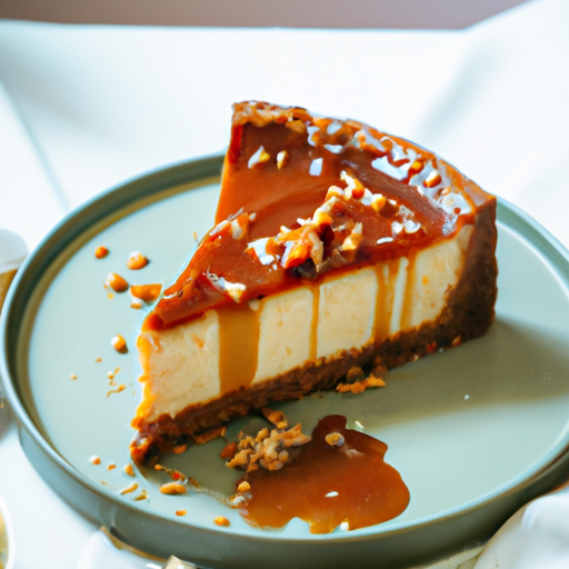 Brown Butter & Sage Almond Cheesecake with Salted Caramel Topping