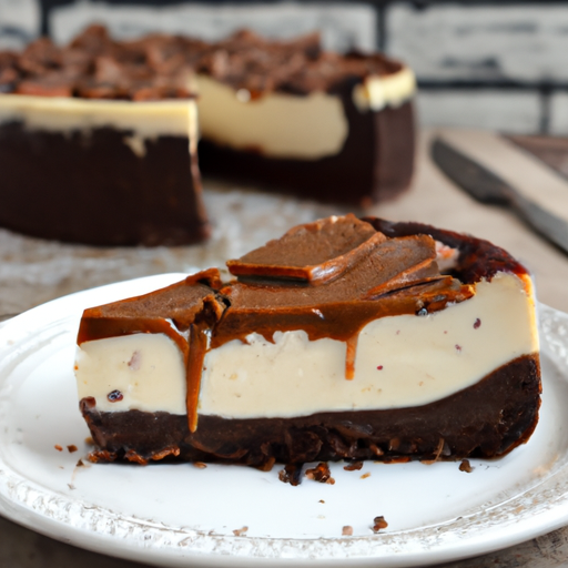 Whiskey Chocolate Cheesecake with Fudge Brownie Topping