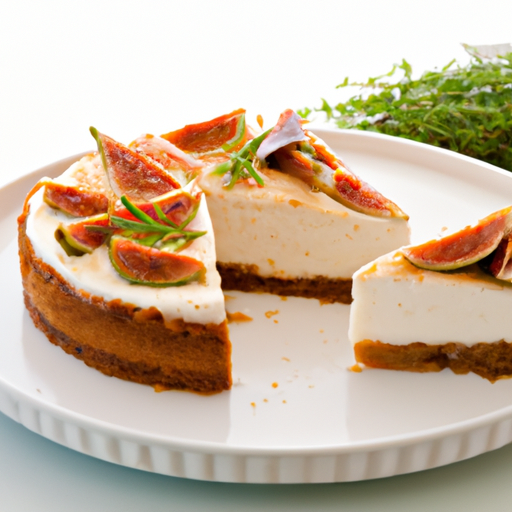 Fig & Rosemary Cheesecake with Apple Pie Crust and Whipped Cream Topping